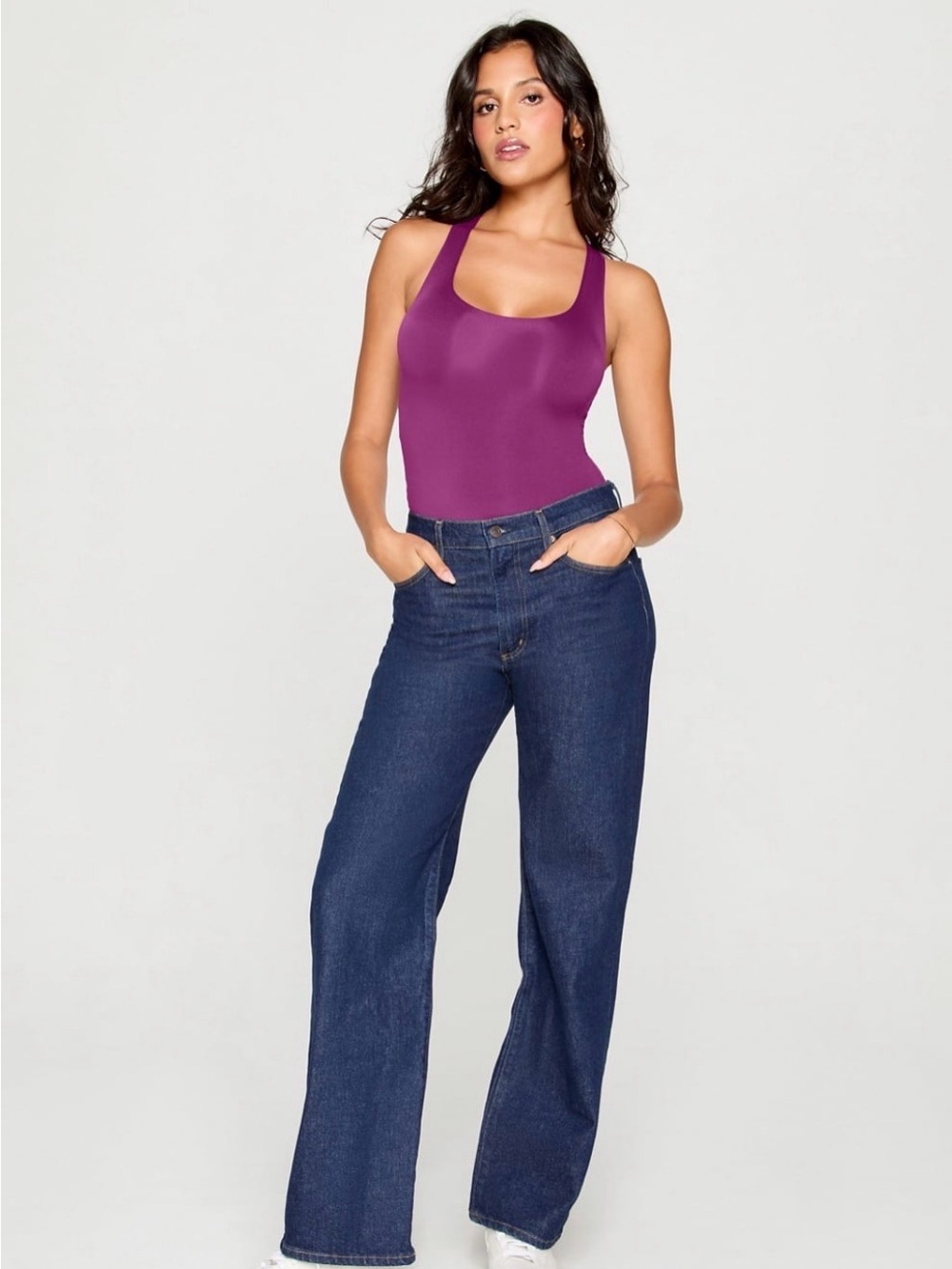 Aritzia Babaton Contour Thong Bright Magenta Purple Sleeveless Tank Bodysuit, S